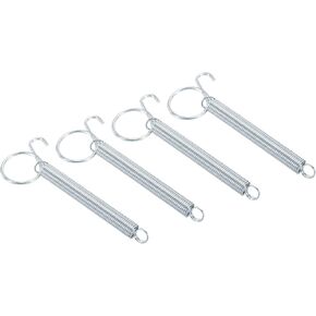 PATIKIL 2.4" Spring Cage Door Hooks, 4Pcs Stainless Steel Finger Ring Elastic Spring Wire Latch Hook for Locking and Fixing Pet Cage, Silver
