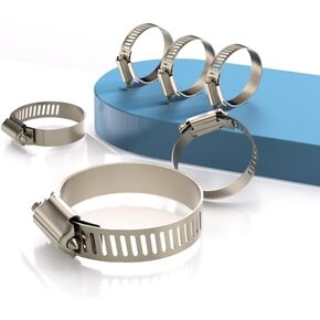 M10-16(15pcs)304 Stainless Steel Duct Clamp Worm Gear Adjustable Hose Clamp,Pipe Clamp Dryer Vent Clamp Thumb Screw Clamps for Plumbing,Mechanical