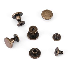 20pcs Leather Cap Rivet, Flat Head Copper Brass Screws Nuts Nails Rivets Leather Cap Accessory (5mm)(5mm/0.20in)