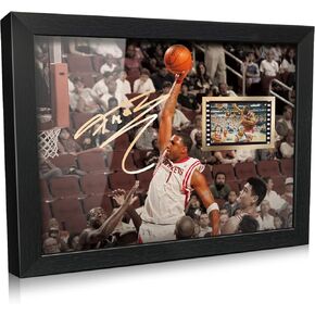 ORIMAMI Signed Basketball Tracy McGrady Picture Desktop Framed Photo Gifts 8x6 Inches,with 1x35mm Film Mini Cell Display,Basdketball Room Decor for Boys/Men