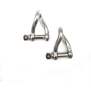 Marine Grade AISI 316 Stainless Steel Screw Pin Heavy Duty Twist Shackle 5/16"(8mm)-2pcs
