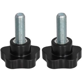 Othmro 2Pcs Black M12 x 50mm Star Clamping Knob Grip Thumb Screw, 1-15/16" Head Diameter Knobs Nut Screws Tightening Thread Replacement Machine Handle