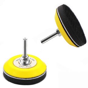 3 Inch(75mm) Hook and Loop Buffing Pad for Sanding Discs, Rotary Backing Pad with 1/4 Inch Dia Shank Drill Attachment and Soft Foam Layer-2 Pack
