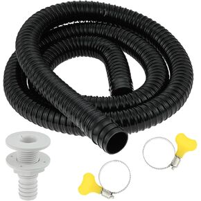 Yetaha 1-1/8 Bilge Pump Seal proof Hose Installation Kit with Check Valve for Boat Marine, Bilge Pump Kit with 6 FT Premium Kink-free Flexible PVC Hose, 2 Hose Clamps and Thru-Hull Fitting