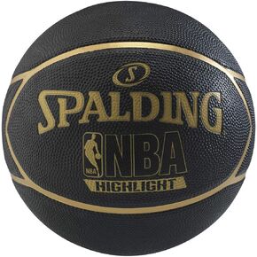 Spalding Fast S Highlight Rubber Basketball Size-7 (Black/Gold)