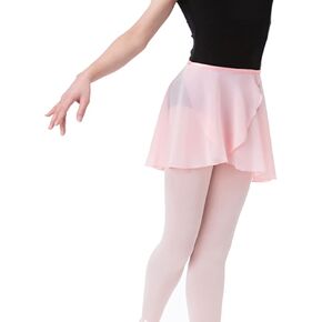 Girls Women Ballet Wrap Skirt Chiffon Dance Costume with Adjustable waist tie