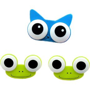 2/3/5PCS Frog Contact Lens Case, Cartoon Frog Shape Contact Lens Holder Cartoon Animal Lens Box (2Pcs A)
