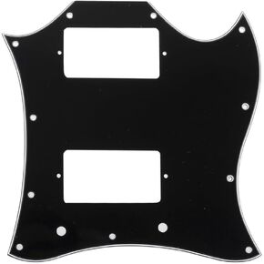 Musiclily Pro 11-Hole Large Full Face Guitar Pickguard for Import SG, 4Ply White Pearl