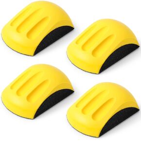 4 Pcs 5 Inch Hook and Loop Mouse Hand Sanding Block Hand Sander Block Sanding Mouse for Wood, Furniture Restoration, Home, Automotive Body, Woodworking Tools