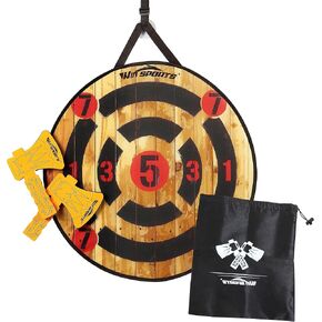 Toy Foam Axe Throwing Game - Indoor Outdoor Target Game,includes Two Foam Axes, One 26" Easy Fold Target and A Carry Bag