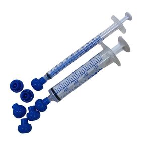 Oral Medication Dispenser Syringe Caps, Blue, 100 per Bag, CAPS