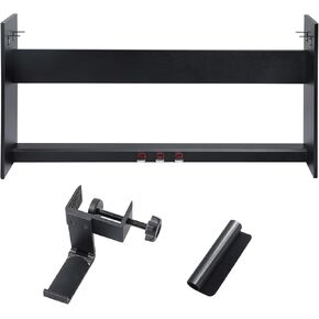 Wooden Furniture Stand With 3-Pedal Unit System Compatible for Roland FP30 FP30X Digital Piano Keyboards (Black)
