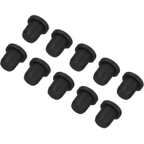 MECCANIXITY High Temp Silicone Plug Mount Dia 2.7mm/0.11 Inch T Shaped Solid Rubber Stopper Hole Plugs for Coating Plating Waterproof Sealing Plugs Black Pack of 10(OD 5.3mm/0.21 Inch)