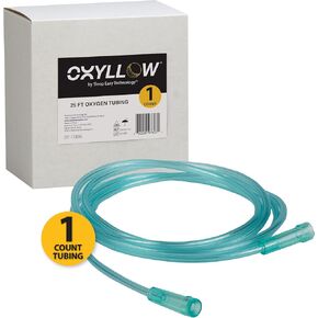 Premium 25 FT Oxygen Tubing | 1-Count | 6-Channel Kink-Resistant Air Flow | High-Visibility Green Tint | Universal End Connectors | Durable, Medical Grade Oxygen Therapy Accessory