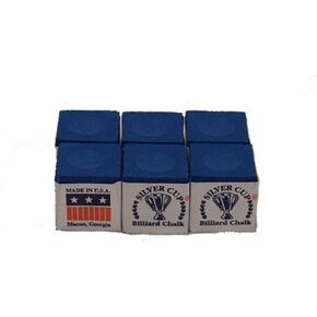 Silver Cup Set of 6 Electric Blue Pool Cue Chalk