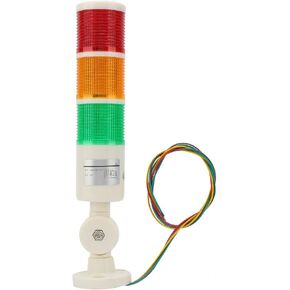 Industrial Signal Tower Light, 24V DC 3 Layer LED Stack Tower Light Warning Light Column Tower Lights Andon Lights with Rotatable Base, No Buzzer