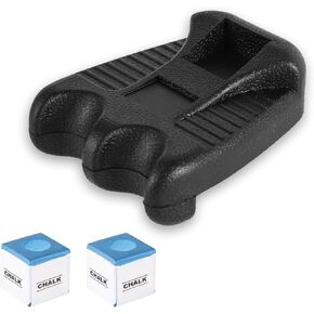 Pool Stick Holder with 2pcs Pool Cue Chalk, Portable 2 Holes Pool Cue Holder Weighted Pool Cue Rest Claw Billiard Cue Stick with Chalk Holder for Table Chair
