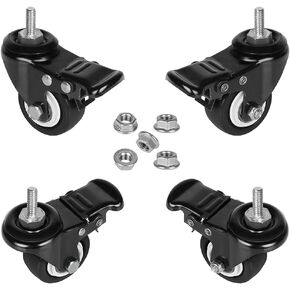عجلات دوارة مقاس 2 بوصة مع جذع ملولب 5/16 بوصة - 18 × 1 بوصة (قطر المسمار 5/16 بوصة، الطول 1 بوصة) استبدال عجلات البولي يوريثان شديدة التحمل لأثاث طاولة العربة، عجلات صناعية مع صواميل شفة، مجموعة من 4 قطع in Kuwait