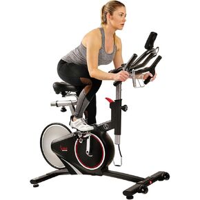 Sunny Health & Fitness Magnetic Rear Belt Drive Indoor Cycling Exercise Bike with RPM Cadence Sensor - SF-B1709, Black