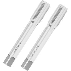 2 PCS Metric Machine Tap M14 x 0.5, HSS 6542 Screw Tap H2, 4 Straight Flutes Thread Hole Repair Tools, Screw Milling Threading Machinist Repair(M14 x 0.5mm)