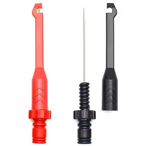 Wire Piercing Probe Clip, Automotive Diagnostic Test Lead Accessories Repair Tools Puncture Wire Back Probe Pins Testing Kit, Black and Red, 2 Pack