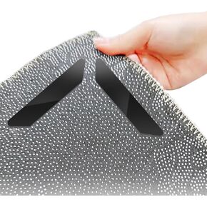 Double-Sided Carpet Tape with Non-Slip Stickers, 12-Pack, for Furniture and Floors Non-Slip Rug Grippers, Rug Liners, Floor Mat Holders, Reusable Rug Tapes, Washable Rug Tapes