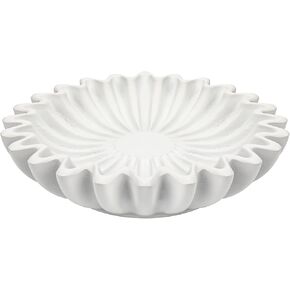 Gray Decorative Bowl - 10 Inch Elegant Bowls for Home Decor, Unique Ruffle Bowl Decor, Exquisite Fluted Bowl, Distinctive Scalloped Bowl for All Your Display Needs