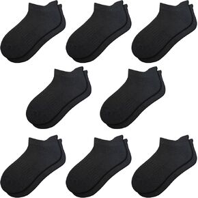 Comfoex Boys Girls Socks 8 Pairs Ankle Athletic Low Cut Socks For Kids 4-6 6-8 8-10 Years Old With Cushioned Sole