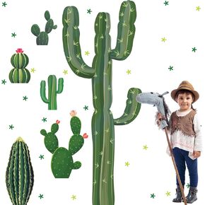 6 Set Cactus Cutouts Jointed Cardboard Cactus Cutouts Summer Green Plant Wall Decor Cinco De Mayo Fiesta Party Supplies for Photo Prop Wild Western Decoration