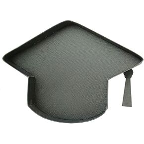 2024 of Class Graduation Cap Shaped Paper Mache Party Cutout Sweet Charcuterie Cardboard Decorative Tray, Black