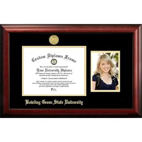 NCAA Bowling Green Falcons Unisex Bowling Green State 11 x 8.5 Inches Gold Embossed Diploma Frame with 5 x 7 Inches Portrait Gold Embossed Diploma Frame with 5 x 7 Inches Portrait Brown One Size