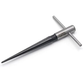 1/8" - 1/2" (3-13mm) Tapered Reamer Tool, T Handle Reamer with 6 Fluted Chamfer, 45# Steel and 1/4" Hex Shank Chamfer Reaming Tool for Guitar Bridge Pin Hole and Luthier Tool