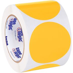 Tape Logic TLDL614H Inventory Circle Labels, 3", Fluorescent Orange, 1 Roll of 500 Labels
