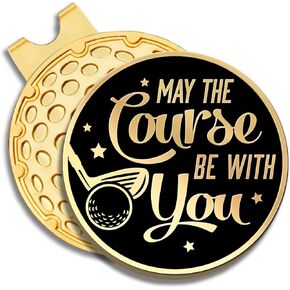 May The Course Be with You Golf Ball Marker with Magnetic Hat Clip, Funny Golf Gift for Men Woman