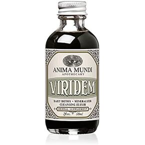 Anima Mundi Viridem Greens Detox Elixir - GI & Liver Detox Liquid Supplement, Natural Herb Cleanse with Chlorophyll, Moringa + Organic Chlorella - Add to Juice & Alkalizing Teas (2oz)