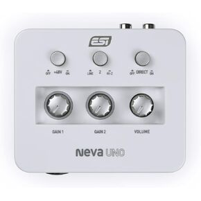ESI Neva Duo | Professional 24-bit/192kHz 2x2 USB Audio Interface for PC and Mac, Dual XLR, Podcasting, and Streaming, Perfect for Guitarists and Vocalists, Music Production Software Included