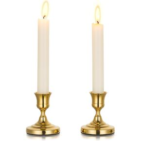 Gold Taper Candle Holders Candlestick: Inweder 6 Pcs Small Taper Candle Holders Low Candle Holders for Candlesticks Vintage Gold Candle Holders for Wedding Party Chrismas Mantel Home Decor