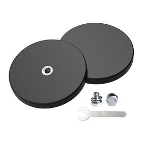 Magnetpro 2 Pieces Strong Rubber Coated Mounting Magnets Anti-Scratch & Anti Corrosion, Over 65 LB Adhesive Power, with 1/4"-20 Stainless Steel Thread Hole and Screw for PTZ, Camera