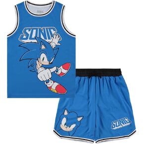 Boys Sonic The Hedgehog Basketball Jersey Shirt and Shorts Clothing Set- Little and Big Boys Sizes 4-20