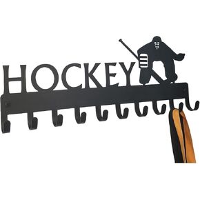 Ice Hockey Goalie Sports Medal Hanger Display - 14.5 inches with 10 Hooks - Made in The USA