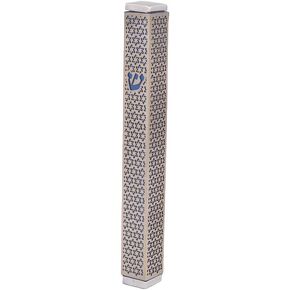 EMANUEL Yair Mazuzah Case for Door | Magen David Star Pattern Cutout (Blue MK-3C)