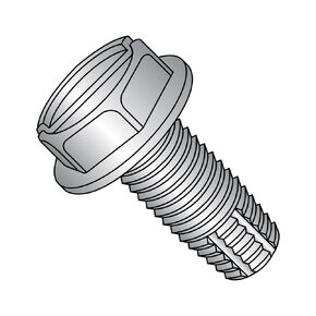 Small Parts 0606FSW188 18-8 Stainless Steel Thread Cutting Screw, Plain Finish, Hex Washer Head, Slotted Drive, Type F, #6-32 Thread Size, 3/8" Length (Pack of 50)