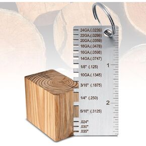 Yosoo Thickness Measuring Tool, Measuring Tool Stainless Steel Wire Metal Plate Thickness Gauge Welding Gauge Gold-Plated Size Inspection Tool