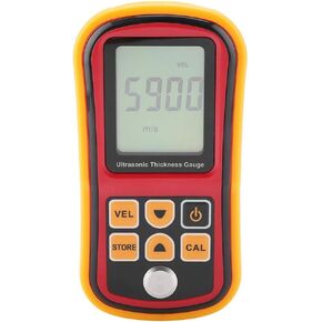 Ultrasonic Thickness Gauge, GM100 Digital Thickness Meter Tester Sound Velocity Meter Measuring Instrument for Metal Range 1.2~300mm