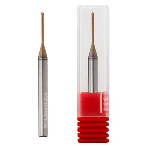 HELION Tools Carbide Bull End Mill Metric, 3mm Dia x 0.3mm Corner Radius x 3.6mm LOC x 6mm Shank, 16mm Neck, 55mm Overall Length, 2 Flutes, TiAlN Coated, Rotary Professional CNC Carving Cutter Bits