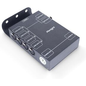 4-Channel DMX Signal Splitter with Optical Isolation and PowerCON Linking Signal Amplifier Distributor for stage lighting