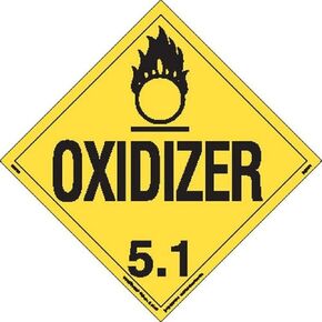 Labelmaster Z-RVW6 Oxidizer Hazmat Placard, Worded, Rigid Vinyl (Pack of 25)