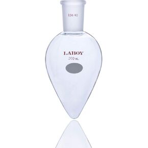 Laboy Glass 200mL قارورة غليان على شكل كمثرى استعادة الجدار الثقيل مع قارورة مشتركة 24/40 للأجهزة الصغيرة الحجم مختبر زجاجيات مختبر زجاجيات in Kuwait