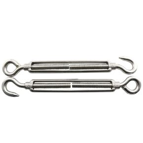 2pcs M12 Turnbuckle Screw Hook to Eye Strainer Fence CO Open Body Draw-in Bolt 304 Stainless Steel Adjustable Wire Rope Tensioner
