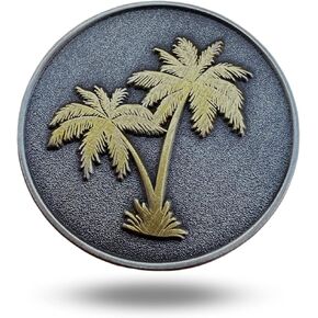Palm Tree Unique Magnetic Metal Golf Ball Marker Accessory with Hat Clip for Men and Women